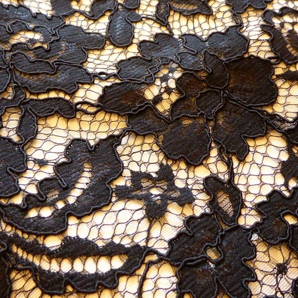 LK Bennett Lavinie White with Black Floral Lace Overlay Dress NWT USA Size 4 - Picture 7 of 14